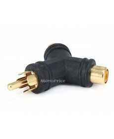 Monoprice RCA Plug to 2 RCA Jack Splitter Adaptor - Gold Plated (Y type)