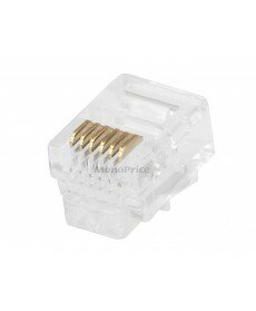 Monoprice - RJ12 6P6C Plug Round Solid 50Pcs/Bag