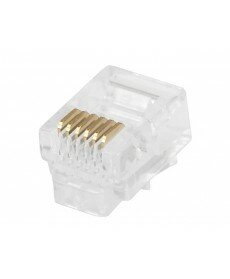 Monoprice - RJ12 6P6C Plug Round Stranded 50Pcs/Bag