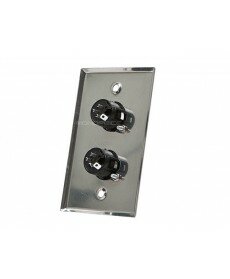Monoprice XLR Male 3 Pin Two Port Zinc Alloy Wall Plate