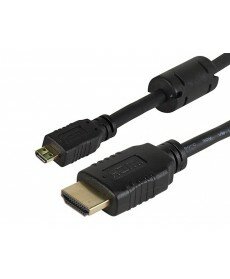 Monoprice 1.5ft 34AWG High Speed w/ Ethernet HDMI Micro Connector male to HDMI Connector male - Black