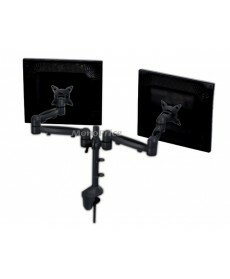 Monoprice Tilt/Swivel DUAL Monitor Desk Mount Bracket (max 18 lbs per arm, 15~22inch) - Black