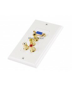 Monoprice VGA HD15 / 3 RCA Composite / 3.5mm Wall Plate (VGA + Composite + 3.5mm) - Coupler Type