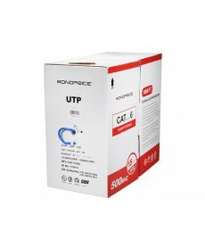 Monoprice 1000FT 23AWG Cat6 500MHz UTP Solid, Riser Rated (CMR), Bulk Ethernet Bare Copper Cable - Blue