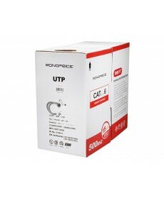Monoprice 1000FT 23AWG Cat6 500MHz UTP Solid, Riser Rated (CMR), Bulk Ethernet Bare Copper Cable - Gray