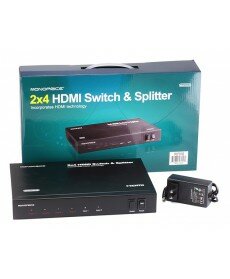 Monoprice - 2x4 HDMI® Switch & Splitter