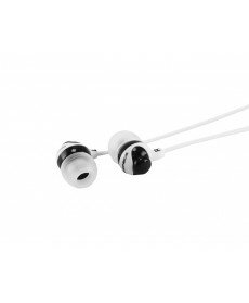 Button Design Noise Isolating Earphones - Black & White