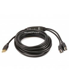 Monoprice 16ft 2 Port USB 2.0 A Male to A Female Active Extension / Repeater Cable