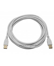 Monoprice 15ft USB 2.0 A Male to A Male 28/24AWG Cable (Gold Plated) - WHITE