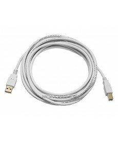 Monoprice 10ft USB 2.0 A Male to B Male 28/24AWG Cable (Gold Plated) - WHITE