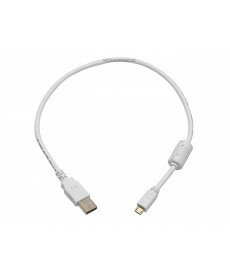 Monoprice 1.5ft USB 2.0 A Male to Micro 5pin Male 28/24AWG Cable w/ Ferrite Core (Gold Plated) - WHITE