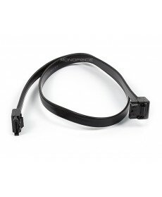 Monoprice - 24inch SATA 6Gbps Cable w/Locking Latch (90 Degree to 180 Degree) - Black
