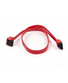Monoprice 18inch SATA 6Gbps Cable w/Locking Latch (90 Degree to 180 Degree) - Red