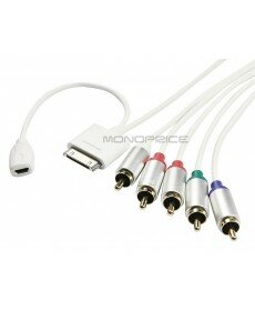 Monoprice 4ft Component AV Cable for Apple all 30-pin iPhone, iPad, and iPod
