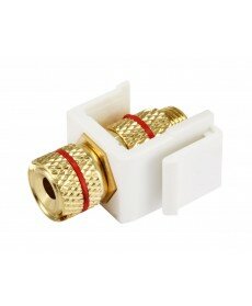 Monoprice Keystone Jack - Banana Jack w/Red Ring (Screw Type) - White - (No Logo
