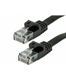 Monoprice 30FT 30AWG Cat5e 350MHz UTP Flat Ethernet Bare Copper Network Cable - Black
