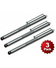 Monoprice 4.5" Aluminum Stylus (3-Pack) for all iPad, iPhone, iPod, Tablets, and SmartPhones - Silver