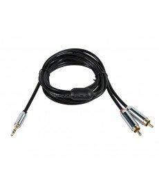 Monoprice - 10ft Designed for Mobile 3.5mm Stereo Male to RCA Stereo Male (Gold Plated) - Black