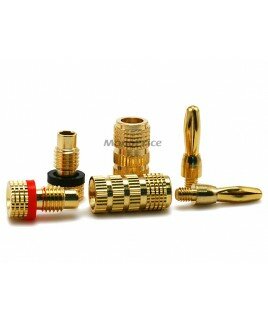 Monoprice 1 pair of High-Quality Copper Speaker Banana Plugs - Closed Screw Type [JX-74043]