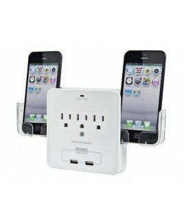 3 Outlet Power Surge Protector Wall Tap w/ 2 USB Ports and Phone Holder - 540 Joules In Wall Surge Protector