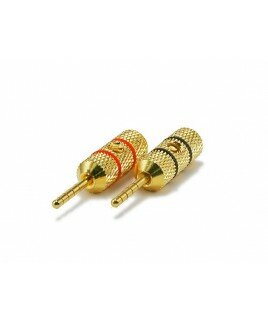 Monoprice - 1 PAIR OF High-Quality Gold Plated Speaker Pin Plugs, Pin Crimp Type