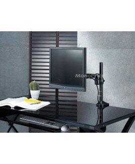 Monoprice High Quality Adjustable Tilting Desk Mount Bracket for LCD LED (Max 17.5Lbs, 15~22inch) - Black