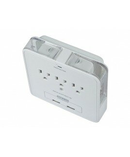 3 Outlet Power Surge Protector Wall Tap w/ 2 USB Ports and Phone Holder - 540 Joules In Wall Surge Protector